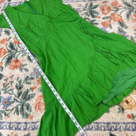 J. Crew Faux-Wrap Mini Dress in Drapey Crepe in Bright Kelly Green 12 - Picture 6 of 10